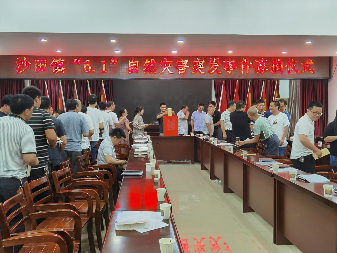 沙田镇党员干部携手捐献爱心