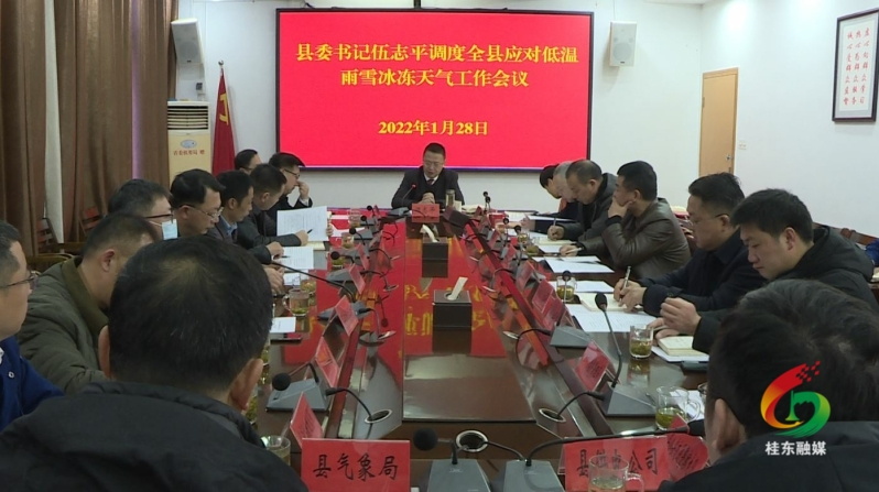 伍志平调度全县应对低温雨雪冰冻天气工作