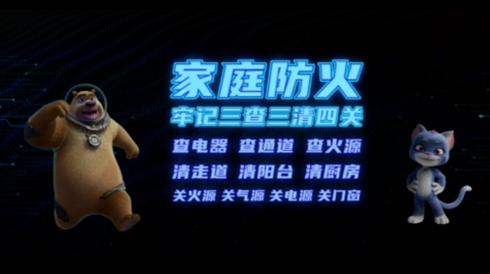 熊出没之家庭防火 牢记三查三清四关