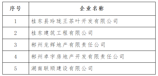 桂东县参评“2022郴州民营企业30强” 企业名单公示