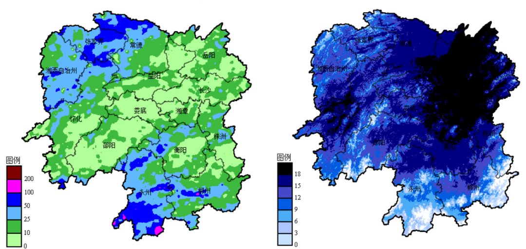 27日至29日白天 湘中湘南部分地区 有暴雨到大暴雨 并伴有强对流天气