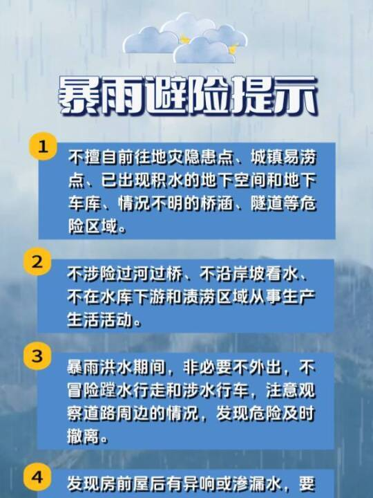 防汛不松懈，安全我先行 | 暴雨避险提示
