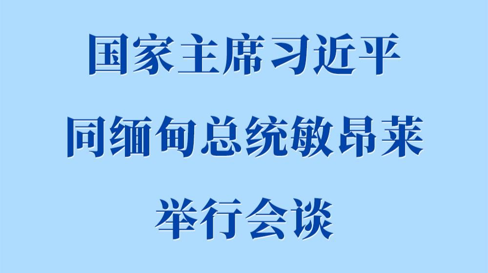 习近平同缅甸总统敏昂莱举行会谈