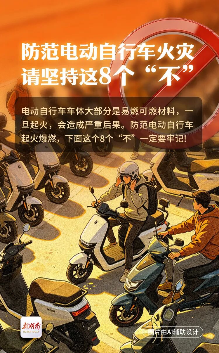 防范电动自行车火灾，请坚持这8个“不”
