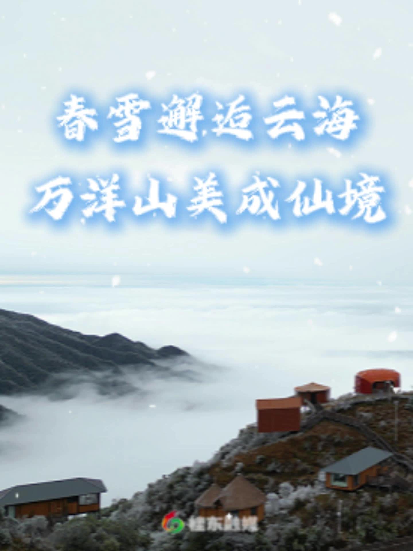 春雪邂逅云海，万洋山美成仙境！